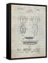 PP690-Antique Grid Parchment Ridell Football Pads 1926 Patent Poster-Cole Borders-Framed Stretched Canvas