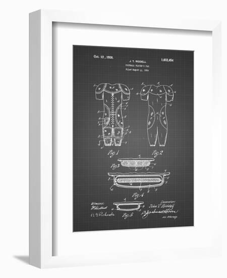 PP690-Black Grid Ridell Football Pads 1926 Patent Poster-Cole Borders-Framed Giclee Print