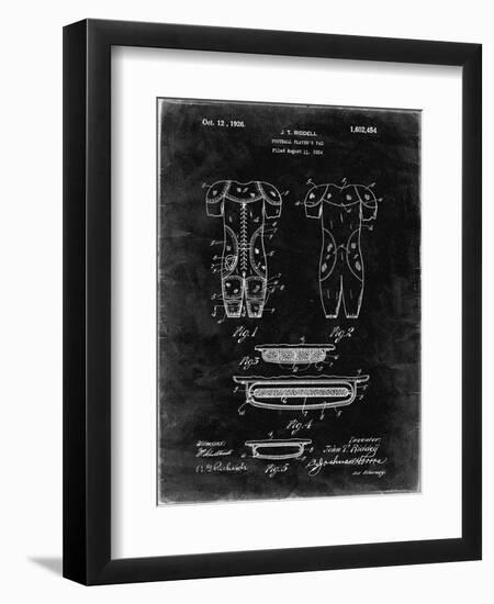 PP690-Black Grunge Ridell Football Pads 1926 Patent Poster-Cole Borders-Framed Giclee Print