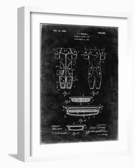 PP690-Black Grunge Ridell Football Pads 1926 Patent Poster-Cole Borders-Framed Giclee Print