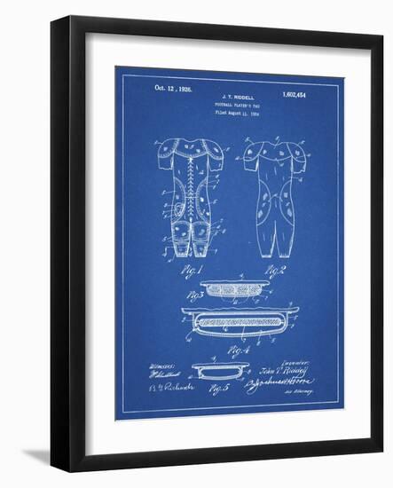 PP690-Blueprint Ridell Football Pads 1926 Patent Poster-Cole Borders-Framed Giclee Print