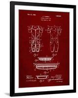 PP690-Burgundy Ridell Football Pads 1926 Patent Poster-Cole Borders-Framed Giclee Print