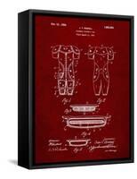 PP690-Burgundy Ridell Football Pads 1926 Patent Poster-Cole Borders-Framed Stretched Canvas