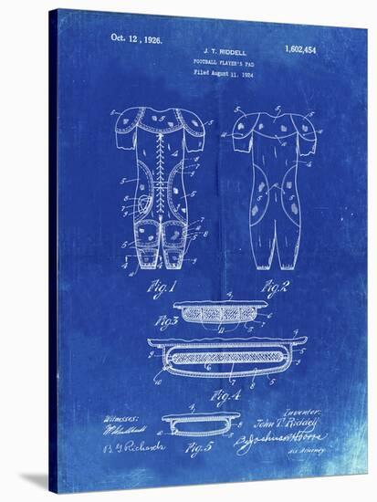 PP690-Faded Blueprint Ridell Football Pads 1926 Patent Poster-Cole Borders-Stretched Canvas