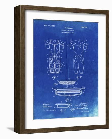 PP690-Faded Blueprint Ridell Football Pads 1926 Patent Poster-Cole Borders-Framed Giclee Print