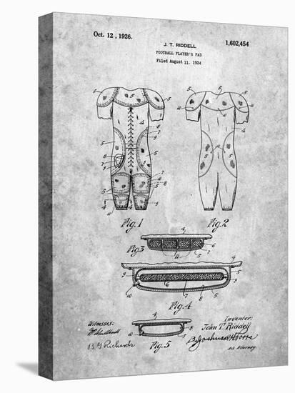 PP690-Slate Ridell Football Pads 1926 Patent Poster-Cole Borders-Stretched Canvas