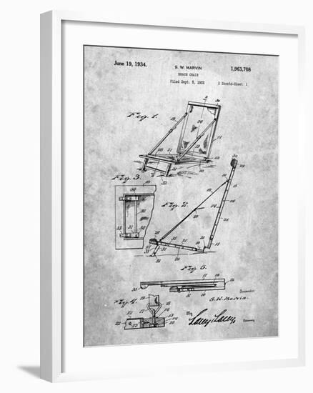 PP696-Slate 1930's Beach Chair Wall Art Poster-Cole Borders-Framed Giclee Print