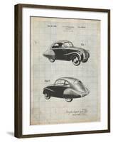 PP697-Antique Grid Parchment 1936 Tatra Concept Patent Poster-Cole Borders-Framed Giclee Print