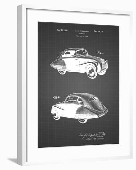 PP697-Black Grid 1936 Tatra Concept Patent Poster-Cole Borders-Framed Giclee Print
