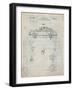 PP698-Antique Grid Parchment 1960 Porsche 365 Patent Poster-Cole Borders-Framed Giclee Print