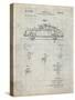 PP698-Antique Grid Parchment 1960 Porsche 365 Patent Poster-Cole Borders-Stretched Canvas