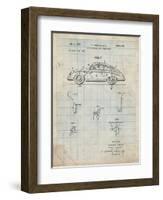 PP698-Antique Grid Parchment 1960 Porsche 365 Patent Poster-Cole Borders-Framed Giclee Print