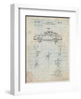 PP698-Antique Grid Parchment 1960 Porsche 365 Patent Poster-Cole Borders-Framed Giclee Print