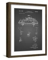 PP698-Black Grid 1960 Porsche 365 Patent Poster-Cole Borders-Framed Giclee Print