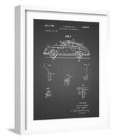 PP698-Black Grid 1960 Porsche 365 Patent Poster-Cole Borders-Framed Giclee Print