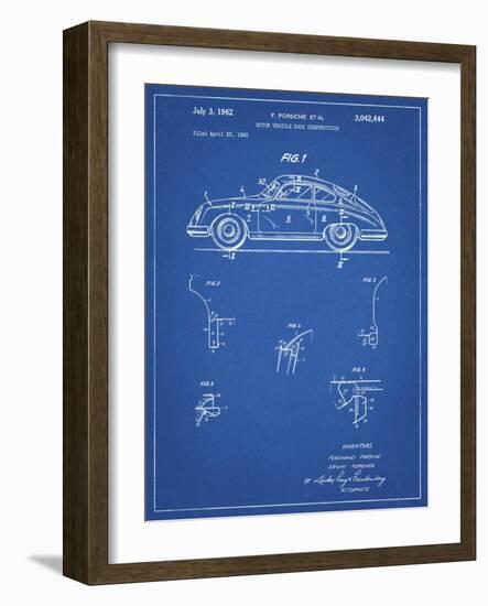 PP698-Blueprint 1960 Porsche 365 Patent Poster-Cole Borders-Framed Giclee Print