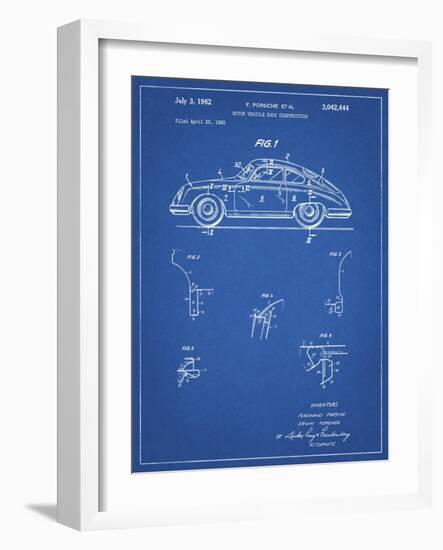 PP698-Blueprint 1960 Porsche 365 Patent Poster-Cole Borders-Framed Giclee Print