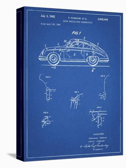 PP698-Blueprint 1960 Porsche 365 Patent Poster-Cole Borders-Stretched Canvas