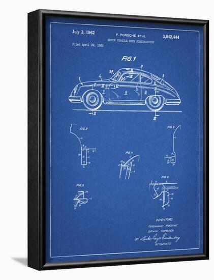 PP698-Blueprint 1960 Porsche 365 Patent Poster-Cole Borders-Framed Giclee Print