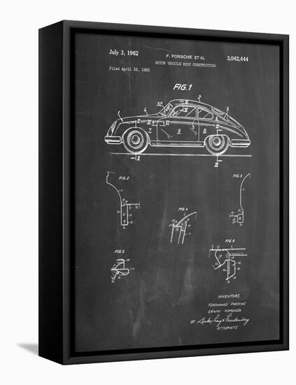 PP698-Chalkboard 1960 Porsche 365 Patent Poster-Cole Borders-Framed Stretched Canvas