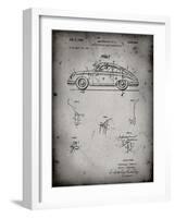 PP698-Faded Grey 1960 Porsche 365 Patent Poster-Cole Borders-Framed Giclee Print