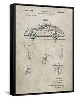 PP698-Sandstone 1960 Porsche 365 Patent Poster-Cole Borders-Framed Stretched Canvas