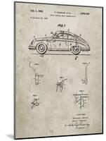 PP698-Sandstone 1960 Porsche 365 Patent Poster-Cole Borders-Mounted Giclee Print