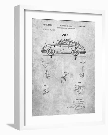 PP698-Slate 1960 Porsche 365 Patent Poster-Cole Borders-Framed Premium Giclee Print