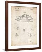 PP698-Vintage Parchment 1960 Porsche 365 Patent Poster-Cole Borders-Framed Giclee Print