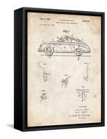 PP698-Vintage Parchment 1960 Porsche 365 Patent Poster-Cole Borders-Framed Stretched Canvas