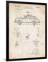 PP698-Vintage Parchment 1960 Porsche 365 Patent Poster-Cole Borders-Framed Giclee Print