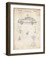 PP698-Vintage Parchment 1960 Porsche 365 Patent Poster-Cole Borders-Framed Giclee Print