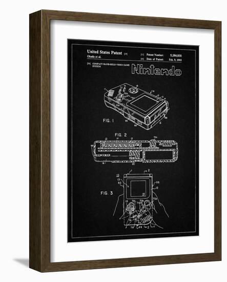 PP70-Vintage Black Nintendo Game Boy Poster-Cole Borders-Framed Giclee Print