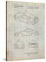 PP700-Antique Grid Parchment 199 Porsche 911 Patent Poster-Cole Borders-Stretched Canvas