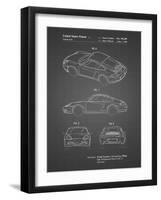 PP700-Black Grid 199 Porsche 911 Patent Poster-Cole Borders-Framed Giclee Print