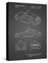 PP700-Black Grid 199 Porsche 911 Patent Poster-Cole Borders-Stretched Canvas