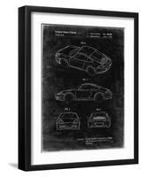 PP700-Black Grunge 199 Porsche 911 Patent Poster-Cole Borders-Framed Giclee Print