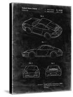 PP700-Black Grunge 199 Porsche 911 Patent Poster-Cole Borders-Stretched Canvas