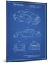 PP700-Blueprint 199 Porsche 911 Patent Poster-Cole Borders-Mounted Giclee Print