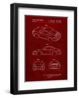 PP700-Burgundy 199 Porsche 911 Patent Poster-Cole Borders-Framed Giclee Print