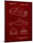 PP700-Burgundy 199 Porsche 911 Patent Poster-Cole Borders-Mounted Giclee Print