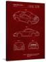 PP700-Burgundy 199 Porsche 911 Patent Poster-Cole Borders-Stretched Canvas