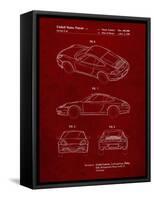 PP700-Burgundy 199 Porsche 911 Patent Poster-Cole Borders-Framed Stretched Canvas