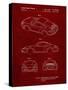 PP700-Burgundy 199 Porsche 911 Patent Poster-Cole Borders-Stretched Canvas