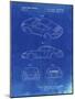PP700-Faded Blueprint 199 Porsche 911 Patent Poster-Cole Borders-Mounted Giclee Print