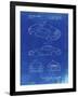 PP700-Faded Blueprint 199 Porsche 911 Patent Poster-Cole Borders-Framed Giclee Print