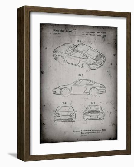 PP700-Faded Grey 199 Porsche 911 Patent Poster-Cole Borders-Framed Giclee Print