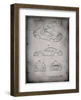 PP700-Faded Grey 199 Porsche 911 Patent Poster-Cole Borders-Framed Giclee Print