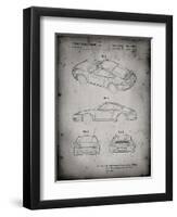 PP700-Faded Grey 199 Porsche 911 Patent Poster-Cole Borders-Framed Giclee Print