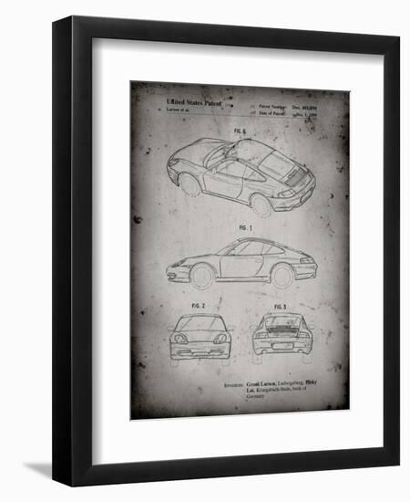 PP700-Faded Grey 199 Porsche 911 Patent Poster-Cole Borders-Framed Giclee Print